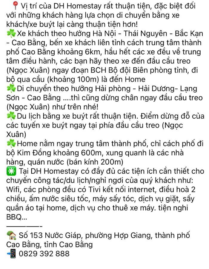 Dh Homestay 까오방 외부 사진